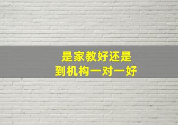 是家教好还是到机构一对一好