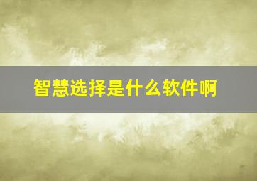 智慧选择是什么软件啊