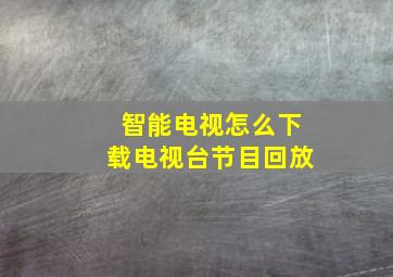 智能电视怎么下载电视台节目回放