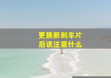 更换新刹车片后该注意什么