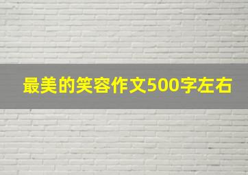 最美的笑容作文500字左右