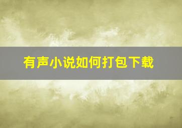 有声小说如何打包下载