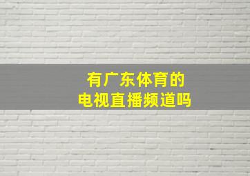 有广东体育的电视直播频道吗