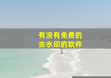 有没有免费的去水印的软件