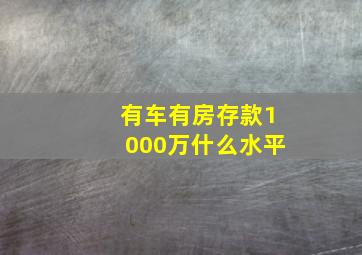 有车有房存款1000万什么水平