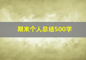 期末个人总结500字