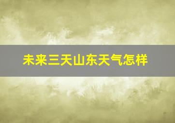 未来三天山东天气怎样