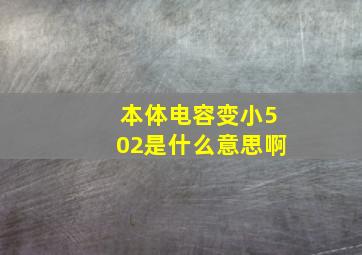 本体电容变小502是什么意思啊