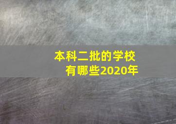 本科二批的学校有哪些2020年