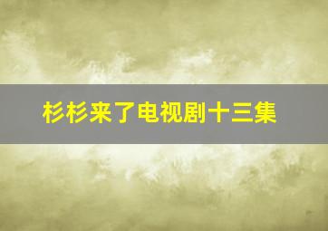 杉杉来了电视剧十三集