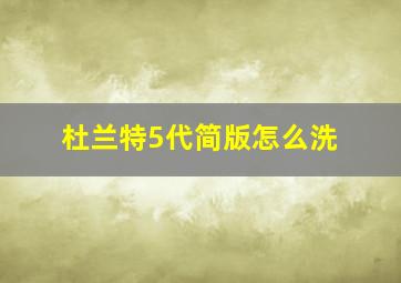 杜兰特5代简版怎么洗