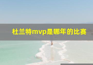 杜兰特mvp是哪年的比赛