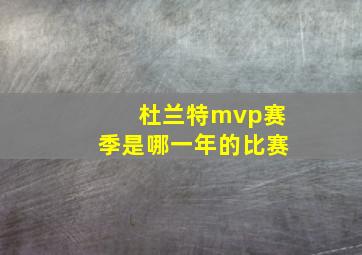 杜兰特mvp赛季是哪一年的比赛