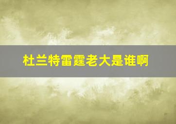 杜兰特雷霆老大是谁啊