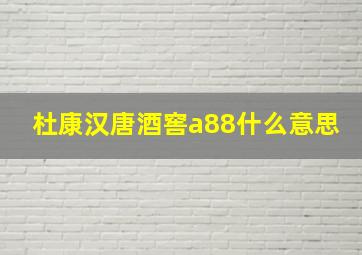 杜康汉唐酒窖a88什么意思