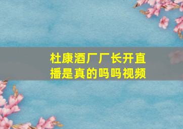 杜康酒厂厂长开直播是真的吗吗视频