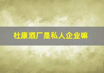 杜康酒厂是私人企业嘛