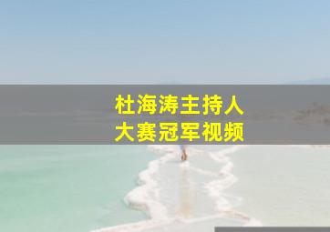 杜海涛主持人大赛冠军视频