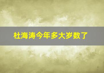 杜海涛今年多大岁数了