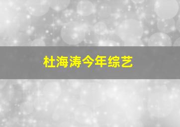 杜海涛今年综艺