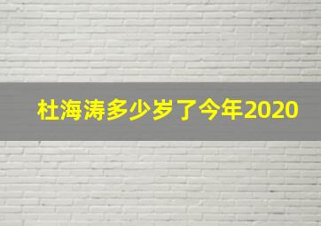 杜海涛多少岁了今年2020