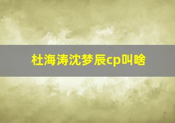 杜海涛沈梦辰cp叫啥