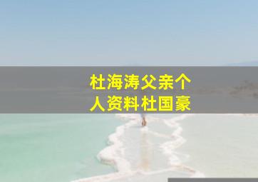 杜海涛父亲个人资料杜国豪