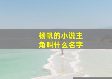 杨帆的小说主角叫什么名字