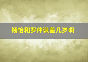 杨怡和罗仲谦差几岁啊