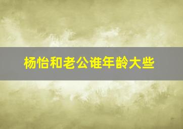 杨怡和老公谁年龄大些