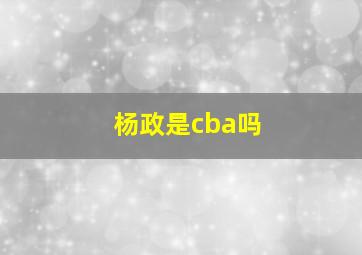 杨政是cba吗