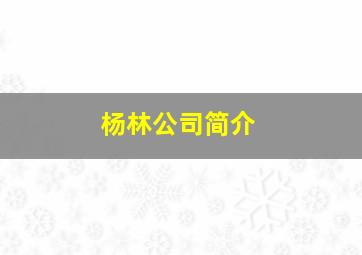 杨林公司简介