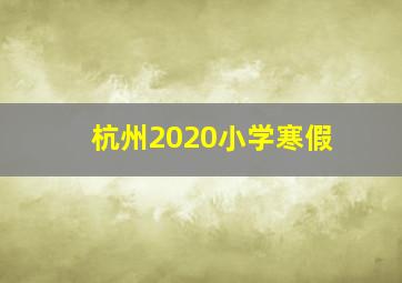 杭州2020小学寒假