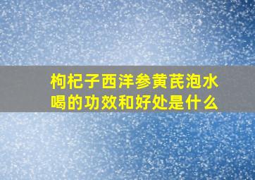 枸杞子西洋参黄芪泡水喝的功效和好处是什么