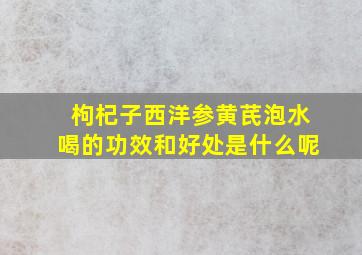 枸杞子西洋参黄芪泡水喝的功效和好处是什么呢