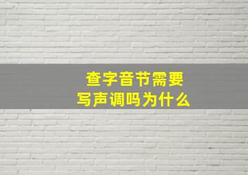 查字音节需要写声调吗为什么