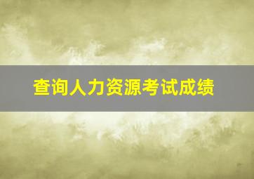 查询人力资源考试成绩