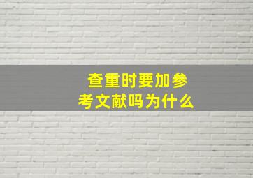 查重时要加参考文献吗为什么