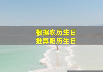 根据农历生日推算阳历生日