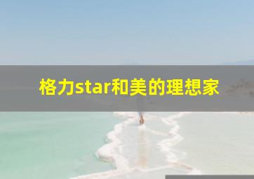 格力star和美的理想家