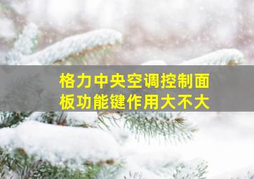 格力中央空调控制面板功能键作用大不大