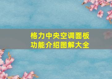 格力中央空调面板功能介绍图解大全