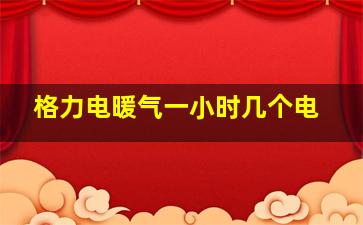 格力电暖气一小时几个电