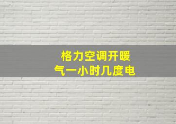 格力空调开暖气一小时几度电