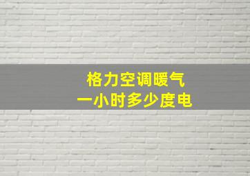 格力空调暖气一小时多少度电