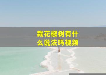 栽花椒树有什么说法吗视频