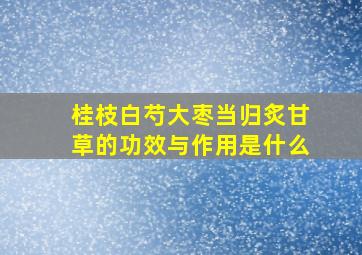 桂枝白芍大枣当归炙甘草的功效与作用是什么