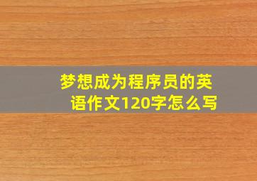 梦想成为程序员的英语作文120字怎么写