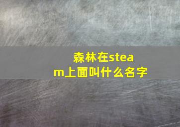 森林在steam上面叫什么名字