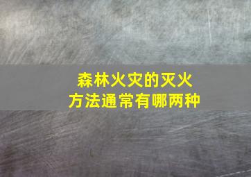 森林火灾的灭火方法通常有哪两种